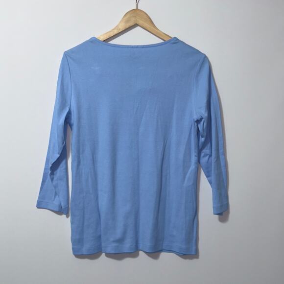 Karen Scott blue blouse women’s size medium - Picture 2 of 6